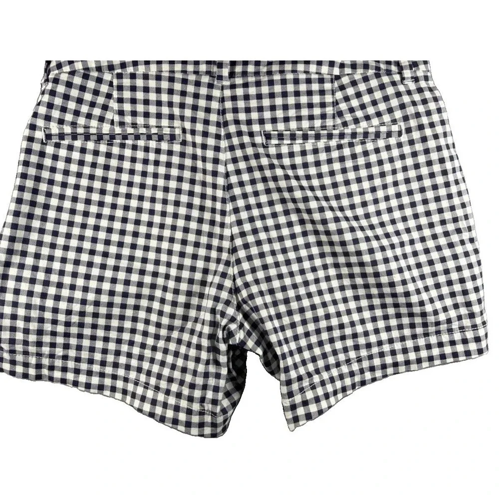 Mid-Rise Shorts 12 Womens Old Navy Everyday Navy Blue Gingham Check Stretch